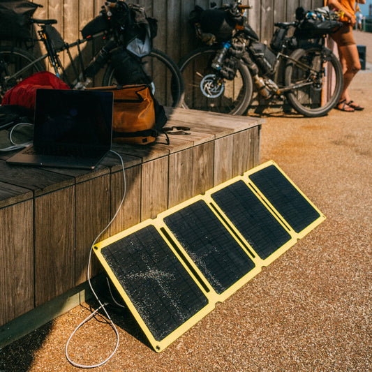 SunJack 60W foldable solar panel outdoors