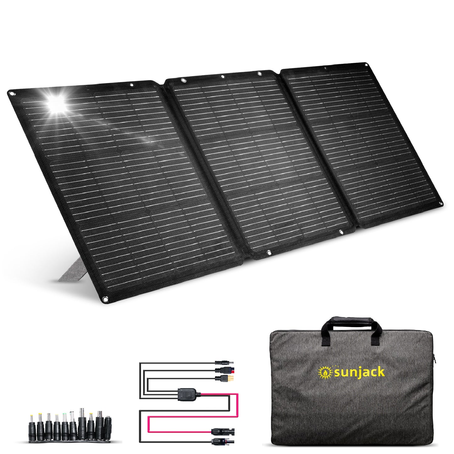 SunJack 120 Watt ETFE Foldable Portable Solar Panel with Kickstands