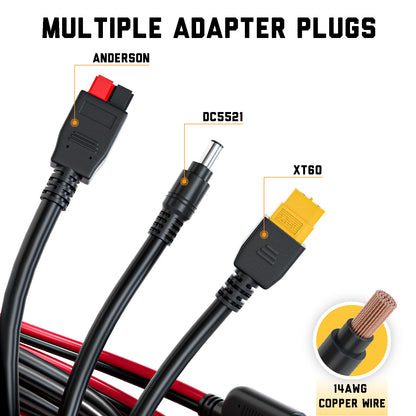 SunJack MC4 Solar Panel Adapter Cable, 14AWG / 10ft