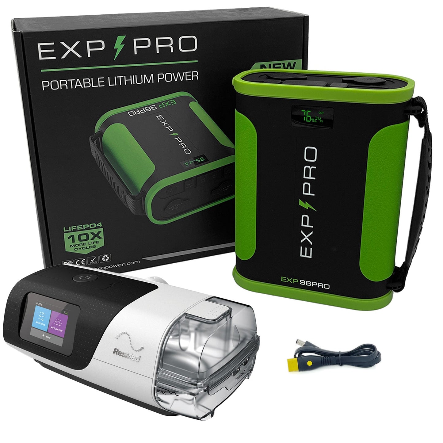 EXP96PRO APEX Battery (CPAP DC Cord Included)