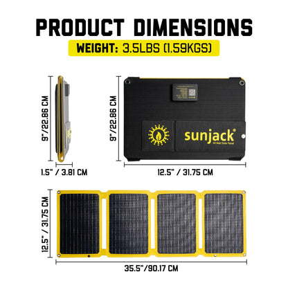 SunJack 80 Watt Solar Kit - Includes Two 40 Watt Foldable Solar Panels with Parallel Adapter Cable